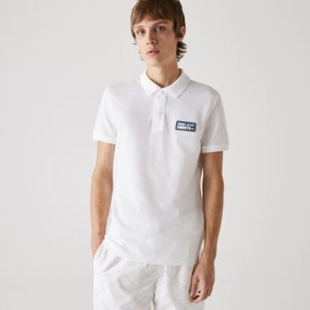 Lacoste Slim Fit Solid Cotton Piqué Polo With Badge Pánské - Polo Bílé | CZ-JnWESI